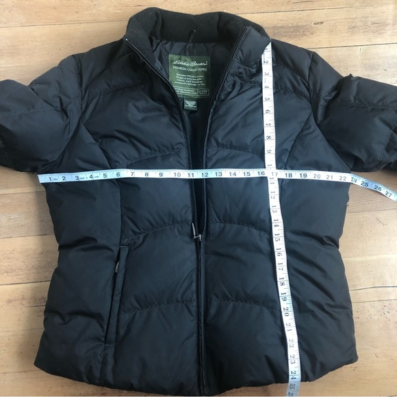 Eddie Bauer PREMIUM goose down winter black jacket Sz L - Picture 11 of 12